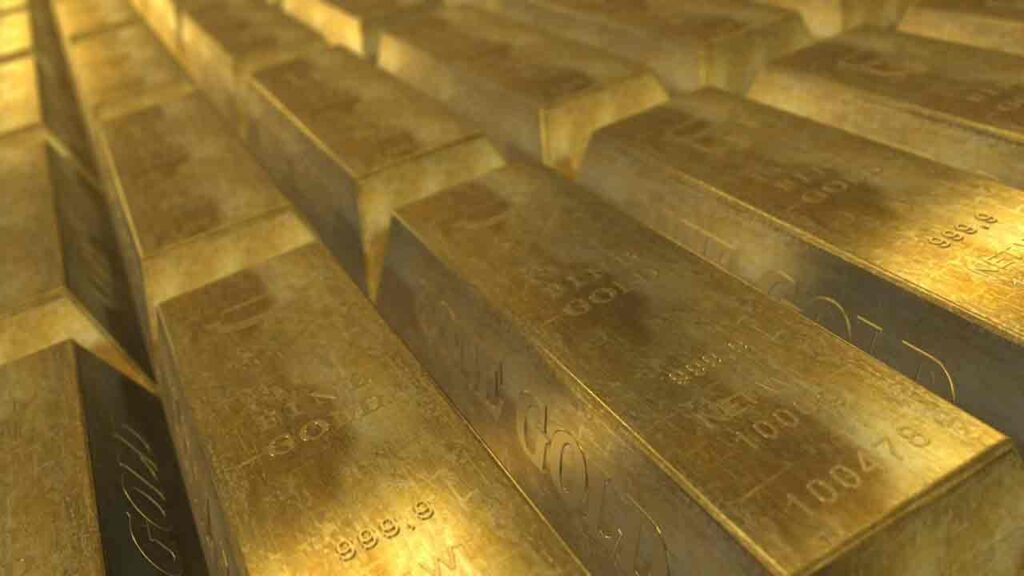 Pildil on kullakangid, mis illustreerib teemat: Hiinas leitud võlts kuld illustreerib bitcoini eeliseid