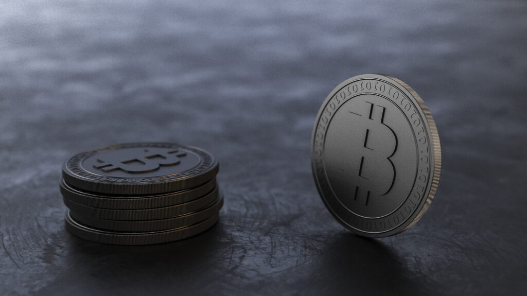 Pildil on Bitcoini mündid, mis illustreerivad artikli teemat